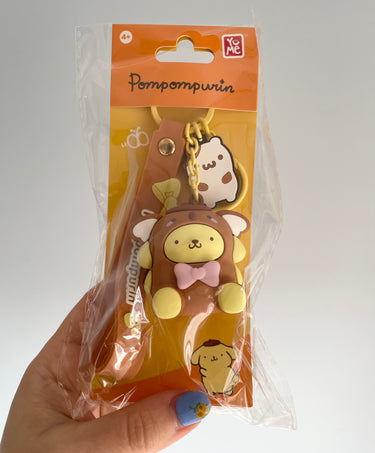 Sanrio Hello Kitty and Friends Animal Series Keychain with Hand Strap - Pompompurin Sanrio